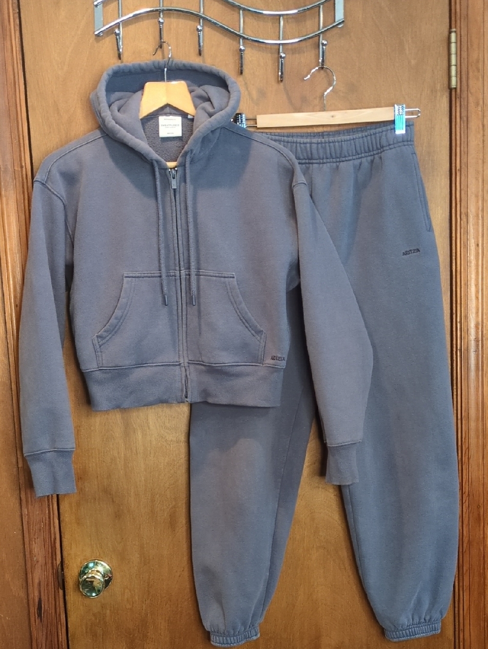 Aritzia Sweatfleece Cozy Fleece Set Lived In Dark Grey Size XS